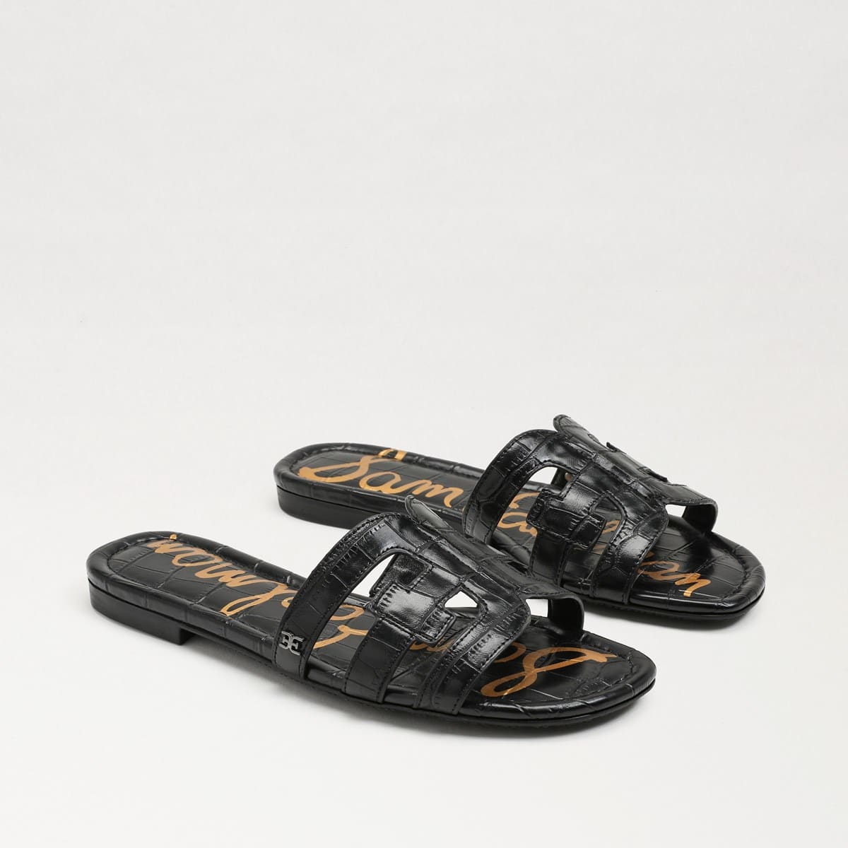 Sam Edelman Bay Slide Sandal Black Croc L2ERq39Q