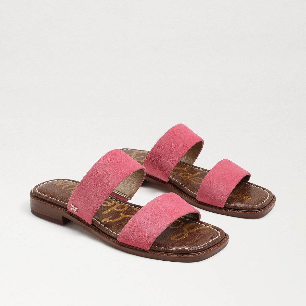 Sam Edelman Haydee Stitch Slide Sandal Carmine Rose Suede KE7oAO