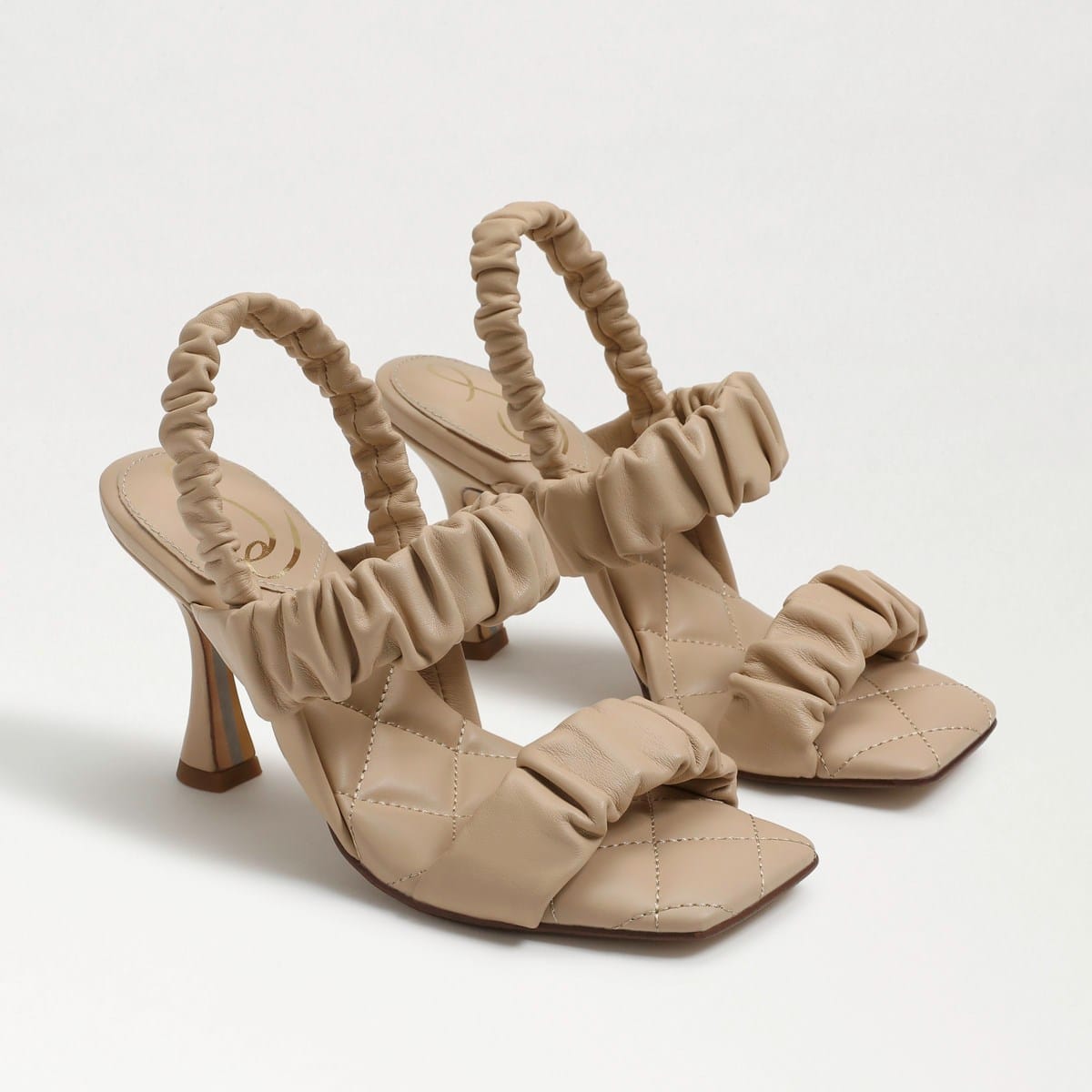 Sam Edelman Marlena Padded Strap Heel Almond Leather WEWPzJyD