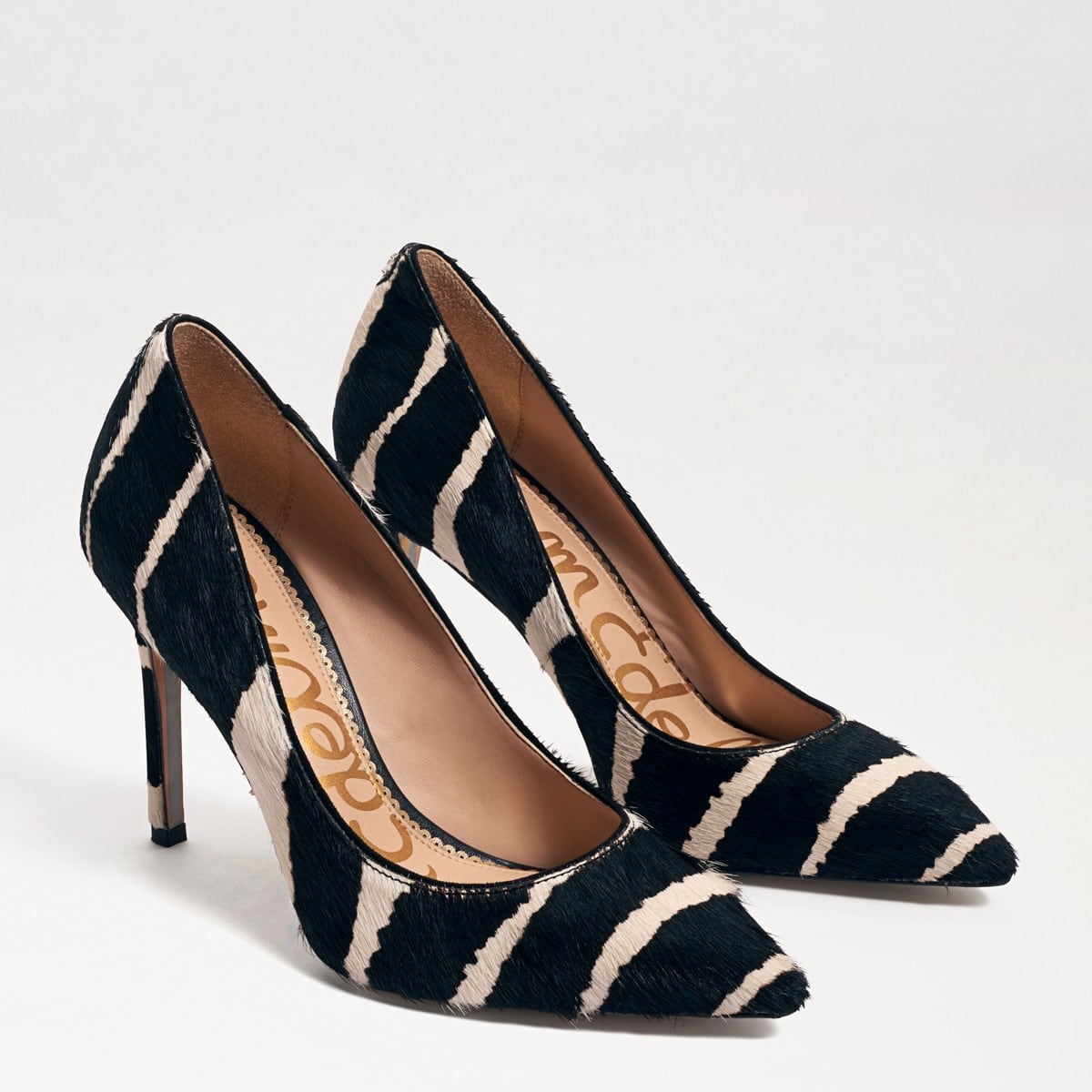 Sam Edelman Hazel Pointed Toe Heel Black/Ivory Zebra Brahma u1FX