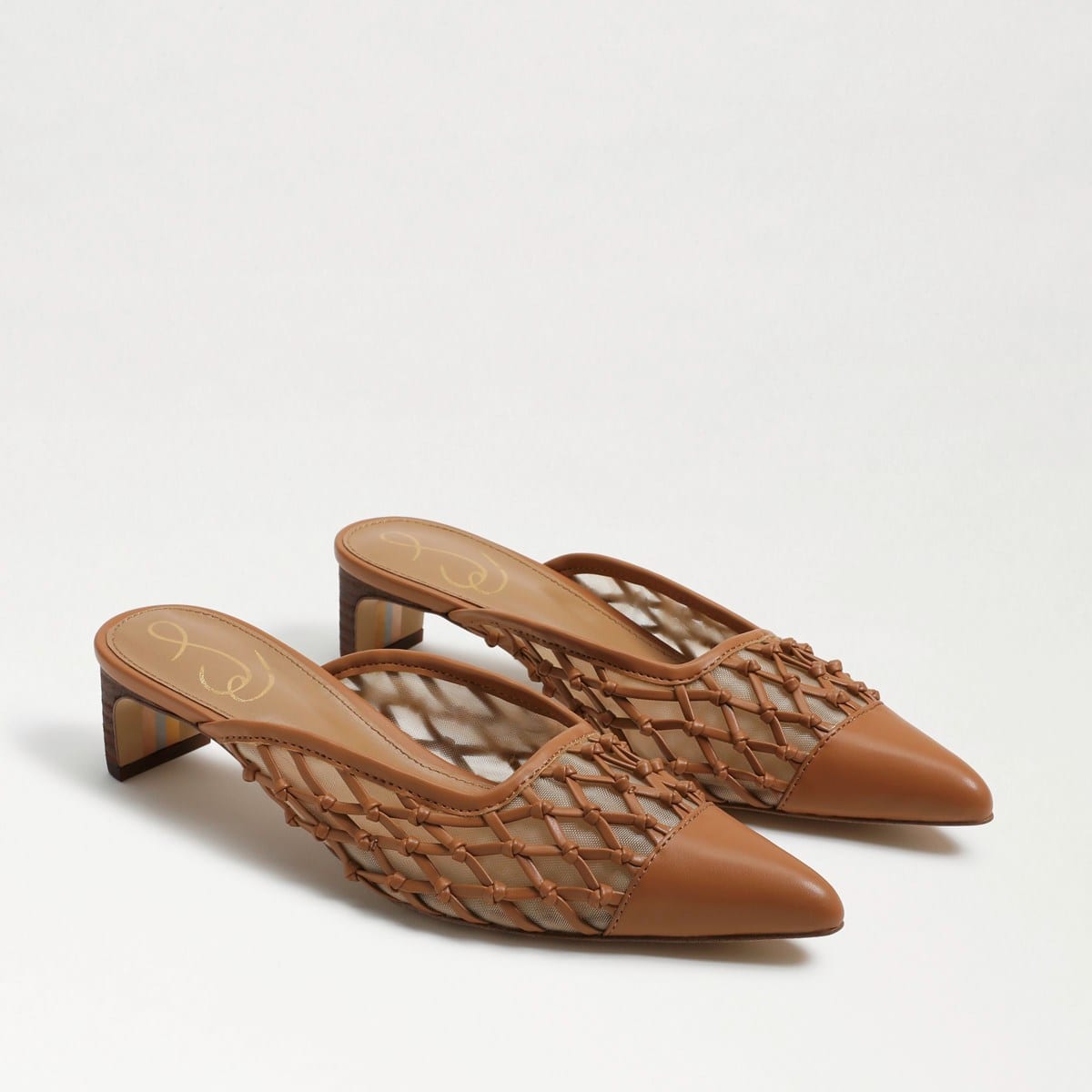 Sam Edelman Snyder Slip On Kitten Heel Lt Cuoio Brown Weave uAAu