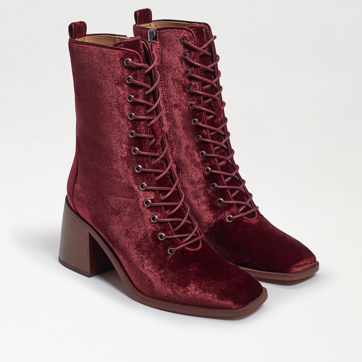 Sam Edelman Westie Lace-up Bootie Brick Velvet wiVOgDP1